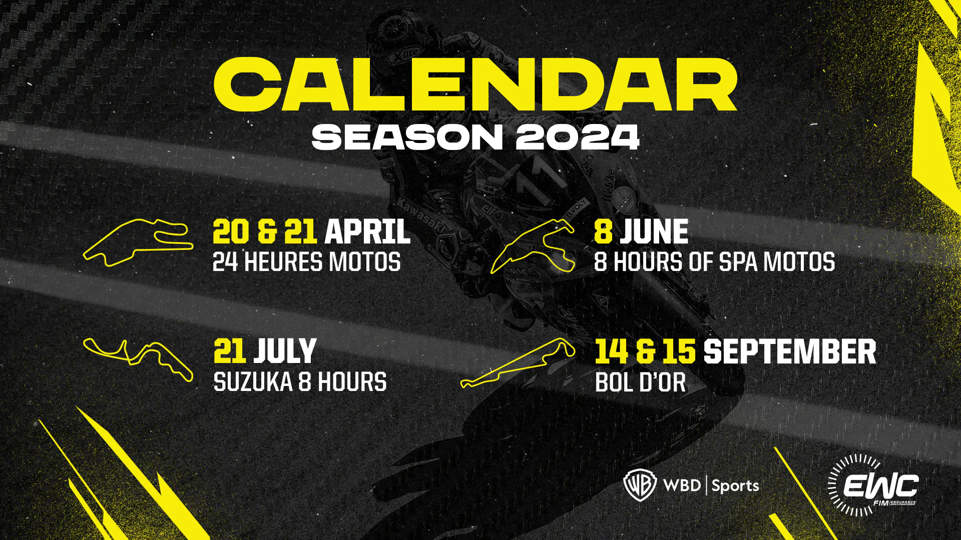 2024 FIM世界耐力錦標賽行事曆，傳奇賽事引領動感賽季