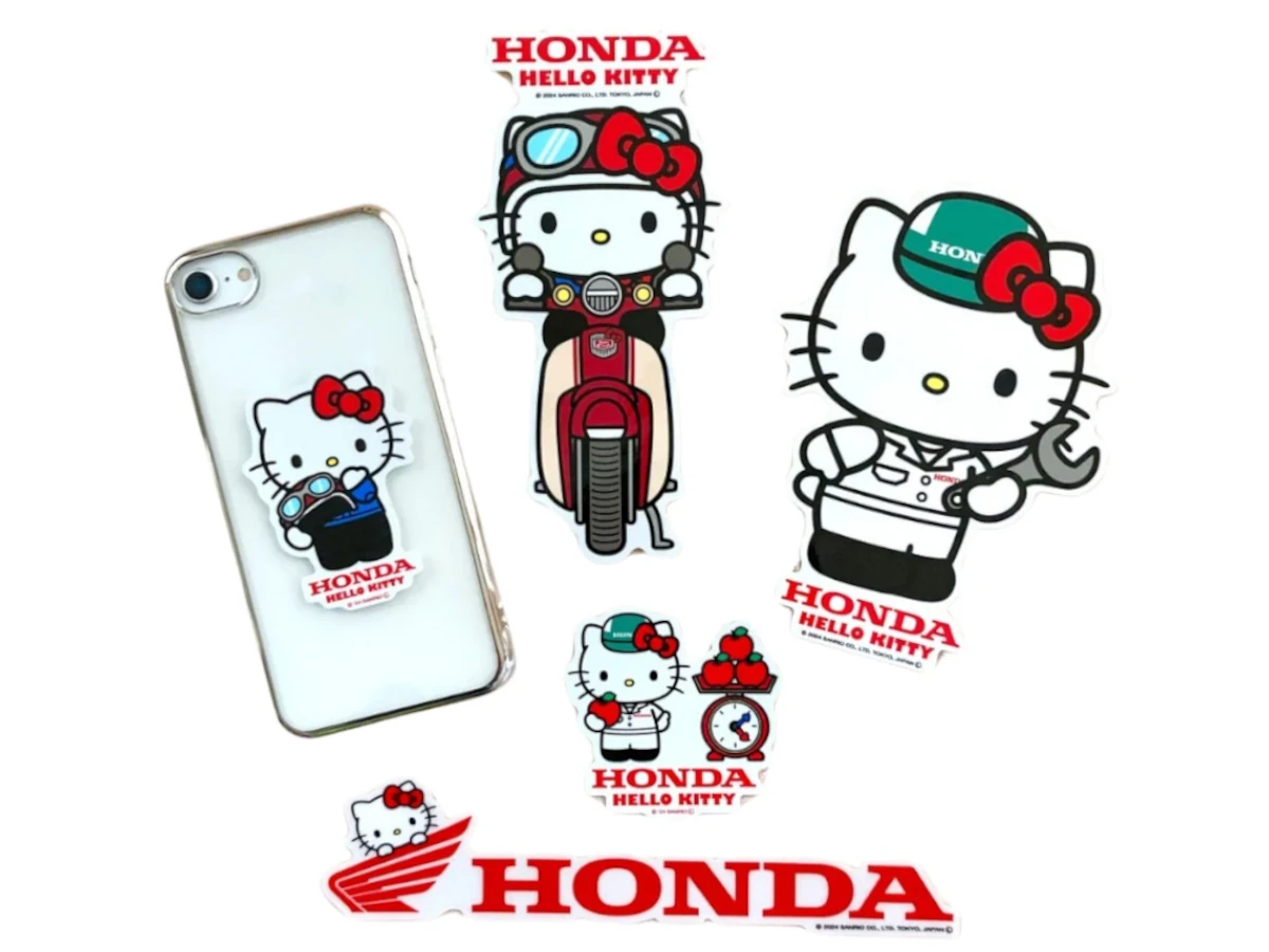 SANRIO × HONDA 全新贴纸登场，骑着HONDA CUB 的 HELLO KITTY ！