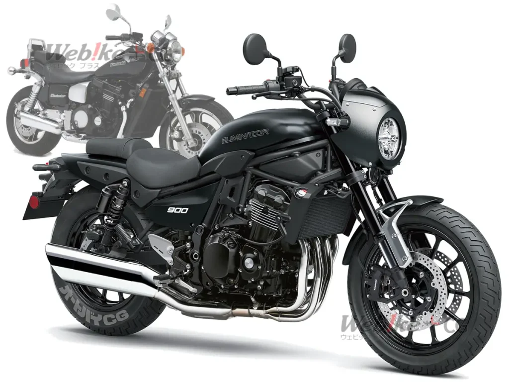 新型Eliminator 900 [預想CG]，如果要把新的引擎用在強化現有車系，睽違40年的Eliminator 900復活的可能性相當高。或許也可能是搭載新型Ninja 1000SX的引擎