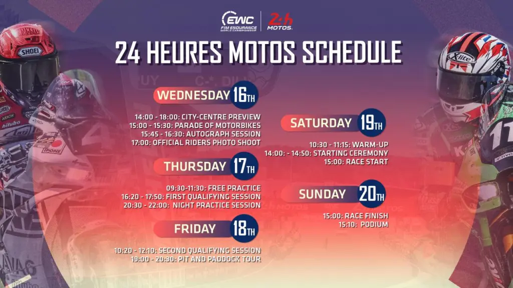 2025 EWC开幕战：24 Heures Motos关键时程一览表