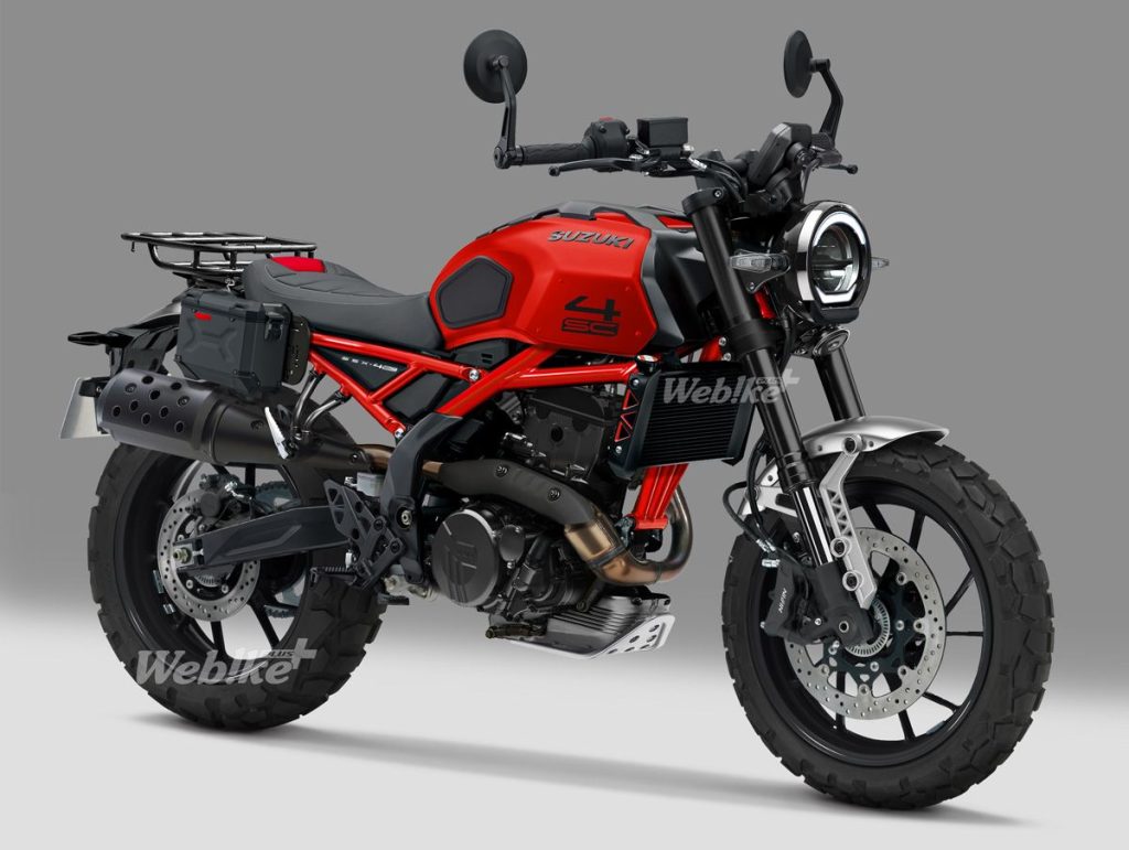 連油箱一起換成紅色後,整體風格甚至有點像當年的 Bandit 250/400氛圍?