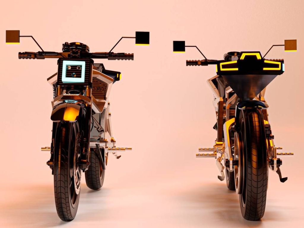 照明系统完整配置,棱角分明的 LED 灯组与有机造型面板形成鲜明对比。