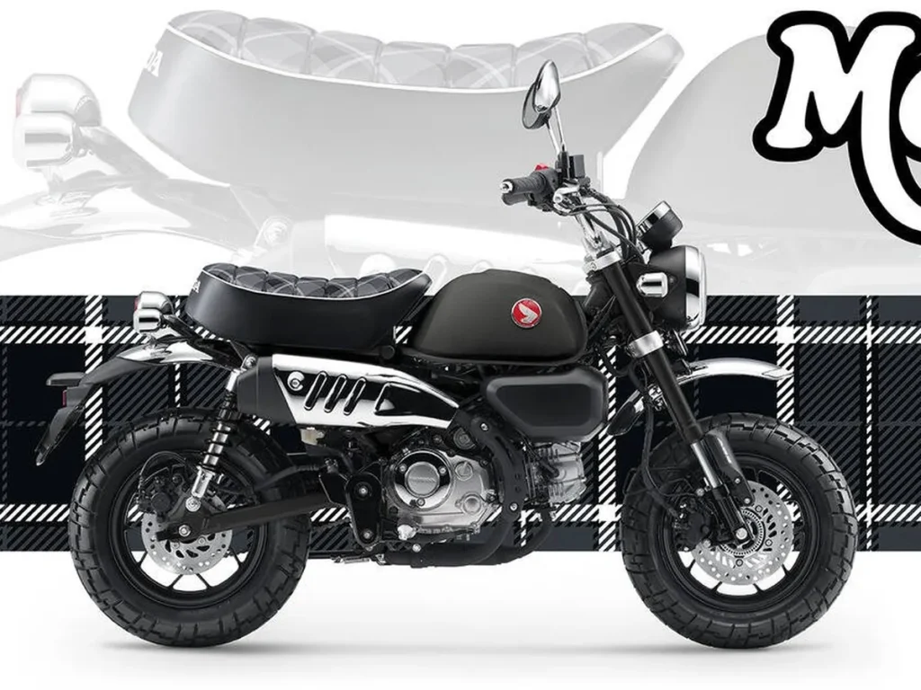 2026 Honda Monkey 125 消光火藥黑金屬色車架搭配粉體黑金屬色。