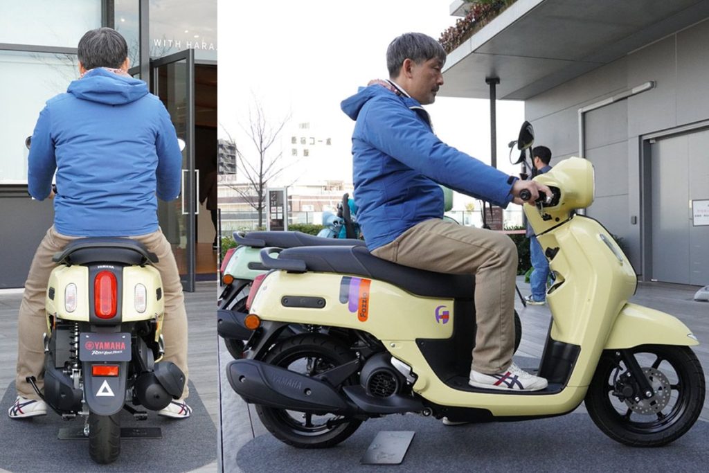 雖然視覺上感覺車體偏大,身高 170cm 的騎士雙腳腳跟會略微浮起幾公分,但因車體極輕,完全沒有不安感。(測試騎士:170cm / 70kg)