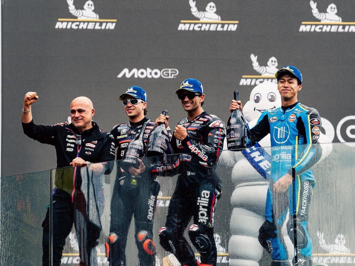 【MotoGP法国GP】Aprilia写下队史新页！Martin夺冠、小椋蓝登台　首次横扫MotoGP颁奖台