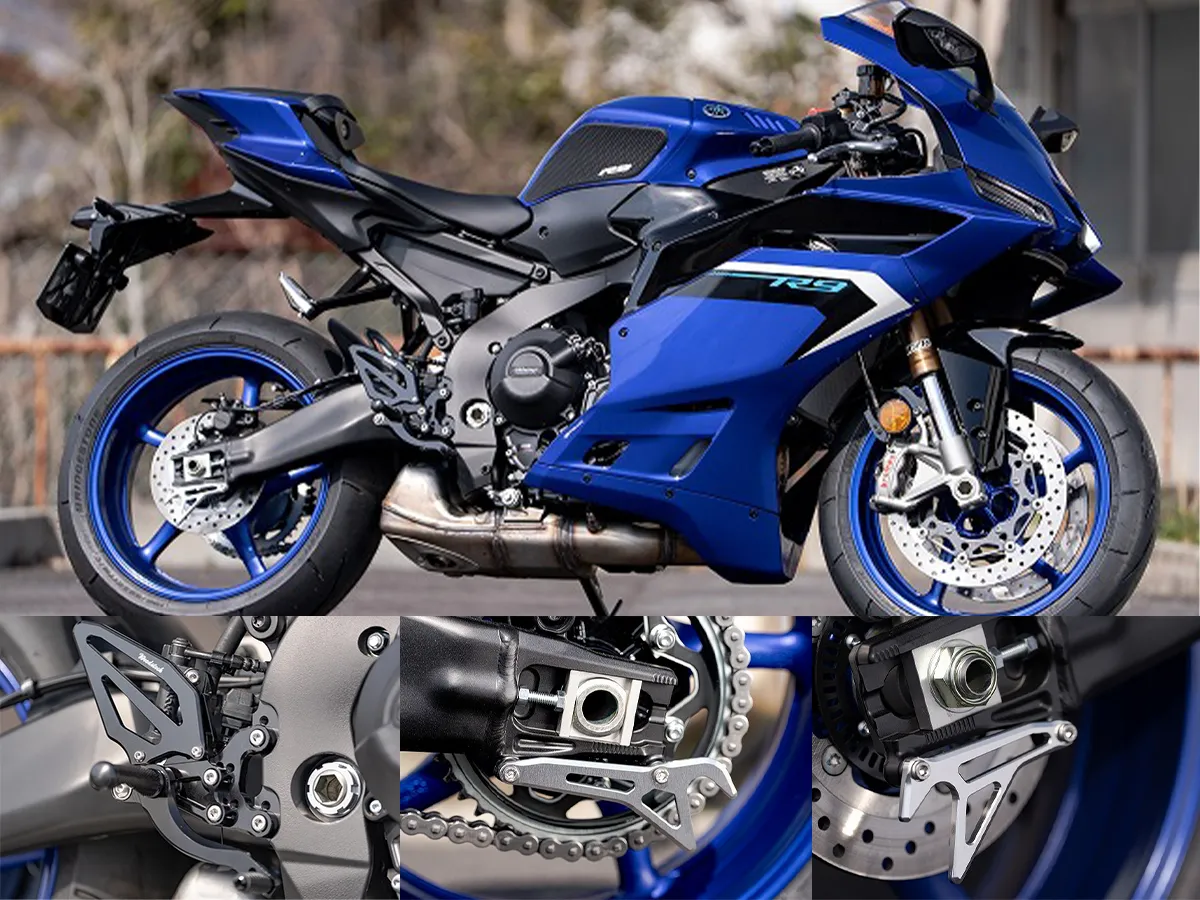 【新產品】WOODSTOCK 推出 YAMAHA YZF-R9 專用腳踏後移套件與賽道駐車架鉤｜支援反打檔、4段位置可調