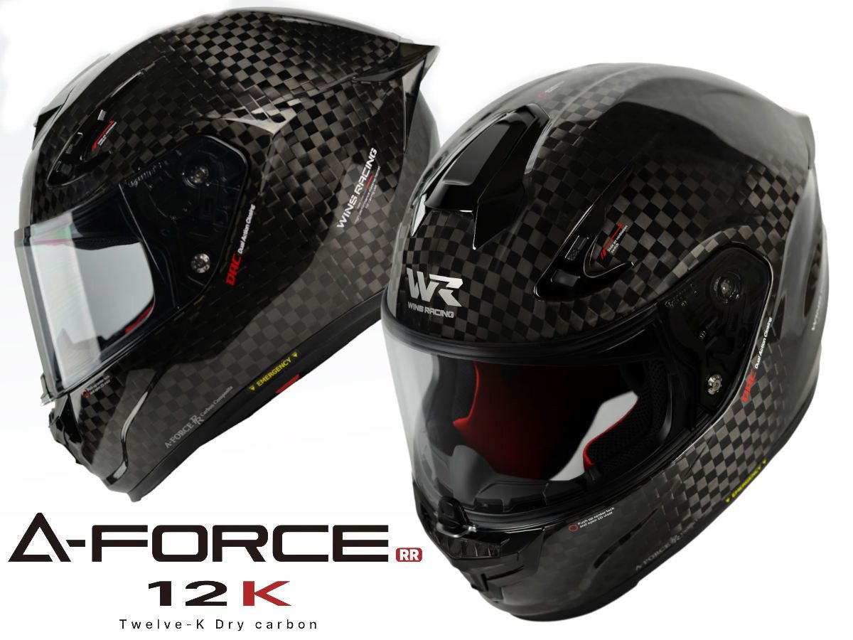 WINS A-FORCE RR 12K碳纖維安全帽登場！MFJ認證對應賽道競技　超輕量12K乾式碳纖維