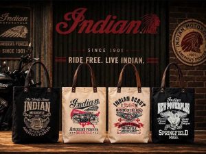 Indian Motorcycle「復古帆布托特包」7月中旬新上市！1901年美國最古老品牌×皮革風格提把×鉚釘點綴4款設計