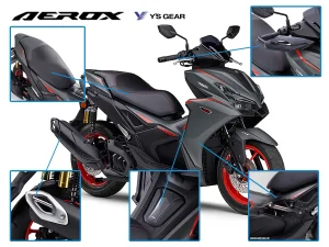 Yamaha「AEROX」Y’S GEAR原廠配件登場！運動型護弓×低座墊×性能阻尼器×把手加熱器，機能與風格全面升級