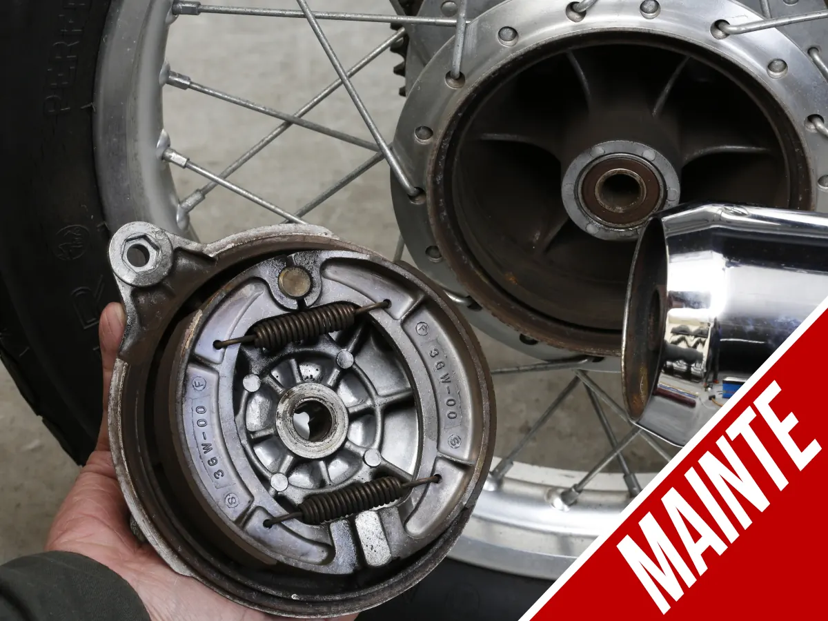 Yamaha SR400鼓式煞车磨损判断法！踏板间隙增大原因×磨损指示器确认×煞车蹄片更换时机×DIY保养注意事项