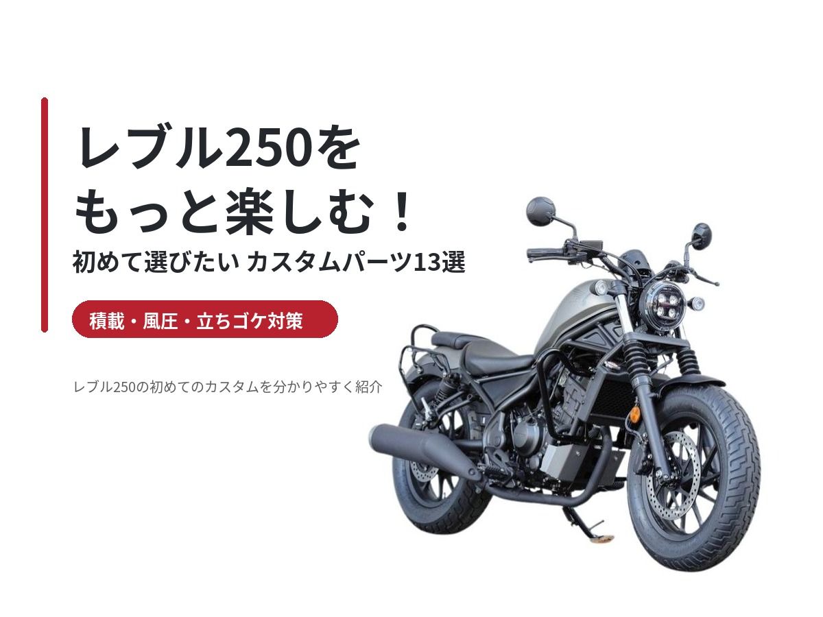 Honda「Rebel 250」改裝推薦13選！引擎保桿×風鏡×坐墊包×馬鞍包×機車罩，防護旅行停車全面升級