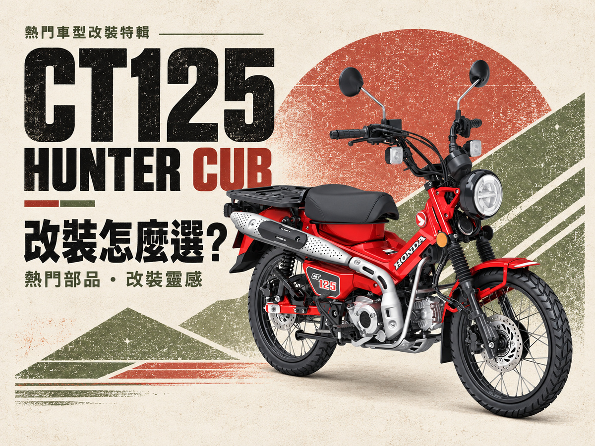 2026 熱銷 CT125 Hunter Cub 改裝推薦：認證排氣管到旅行裝備 6 大方向