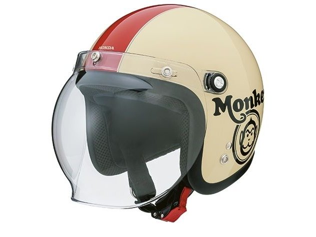 Honda MONKEY 四分之三安全帽 象牙白紅