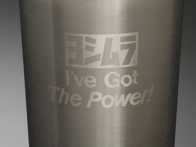 YOSHIMURA 真空双层保温杯 雷射雕刻标志特写