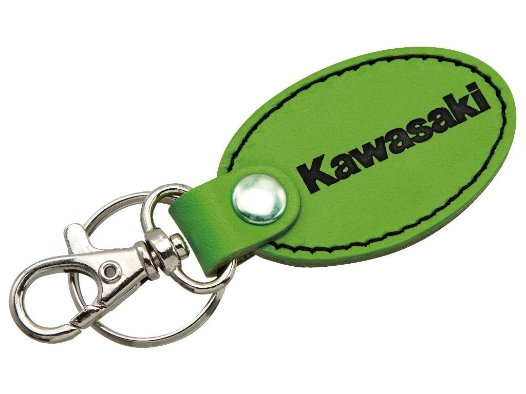 KAWASAKI 皮革钥匙圈 绿色
