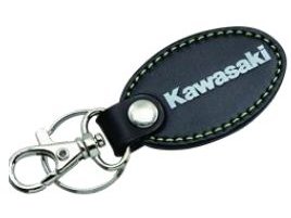 KAWASAKI 皮革钥匙圈 黑色